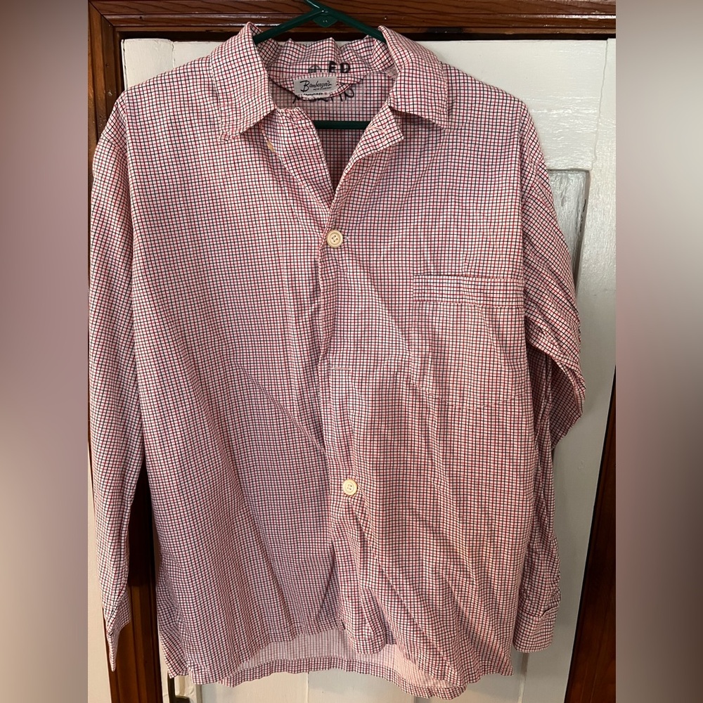 vintage Bamberger's New Jersey Sanforized cotton-blend plaid shirt.